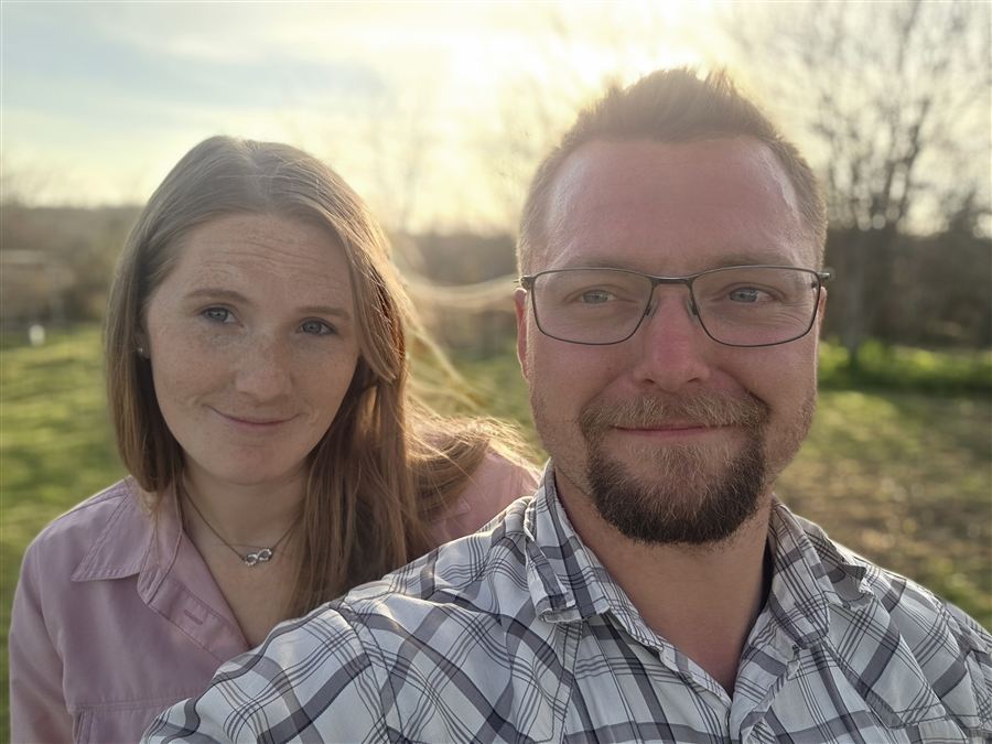 Jamon and Rianna at sunset on the farm